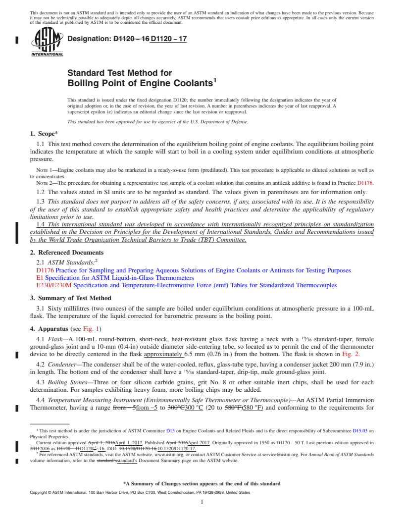 REDLINE ASTM D1120-17 - Standard Test Method for Boiling Point of Engine Coolants