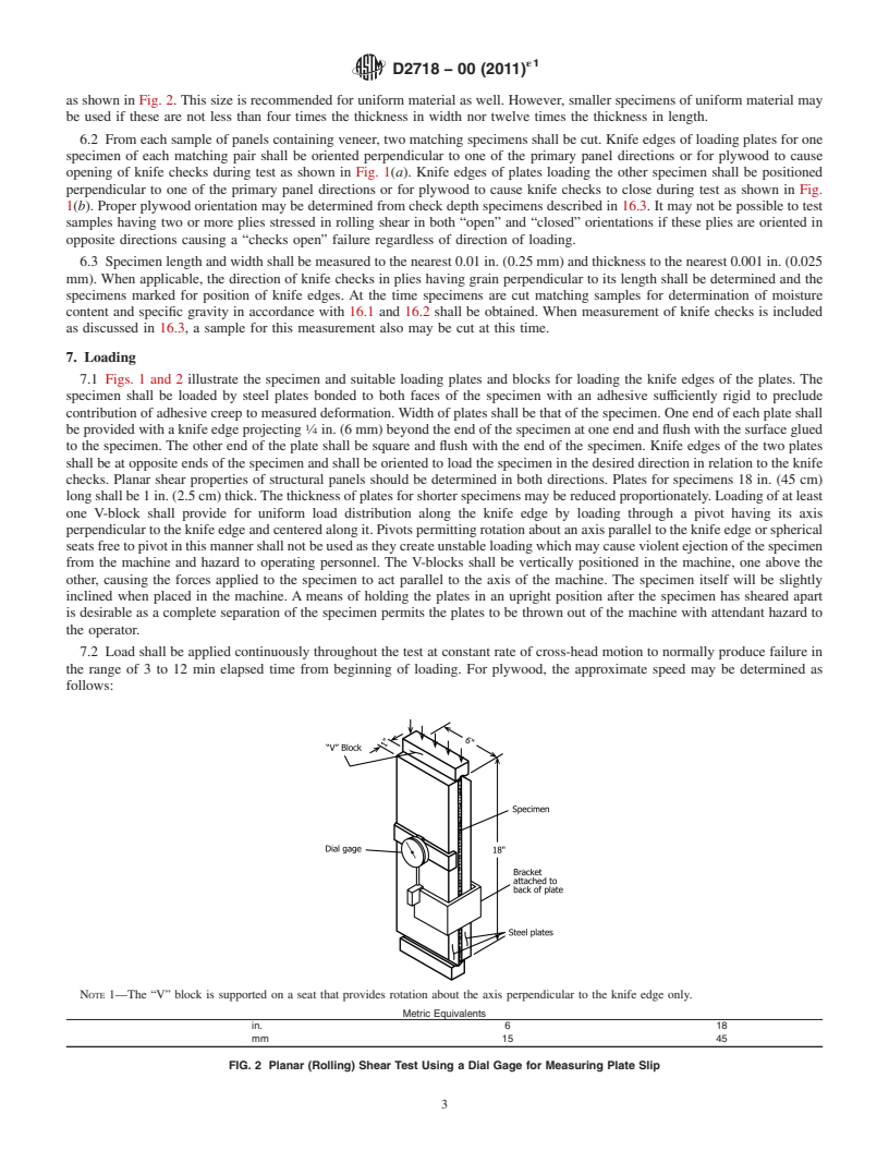 REDLINE ASTM D2718-00(2011)e1 - Standard Test Methods for Structural Panels in Planar Shear (Rolling Shear)