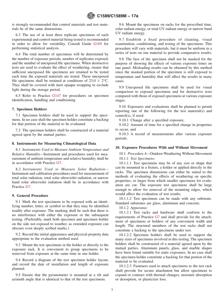 ASTM C1589/C1589M-17a - Standard Practice for Outdoor Weathering of Construction Seals and Sealants