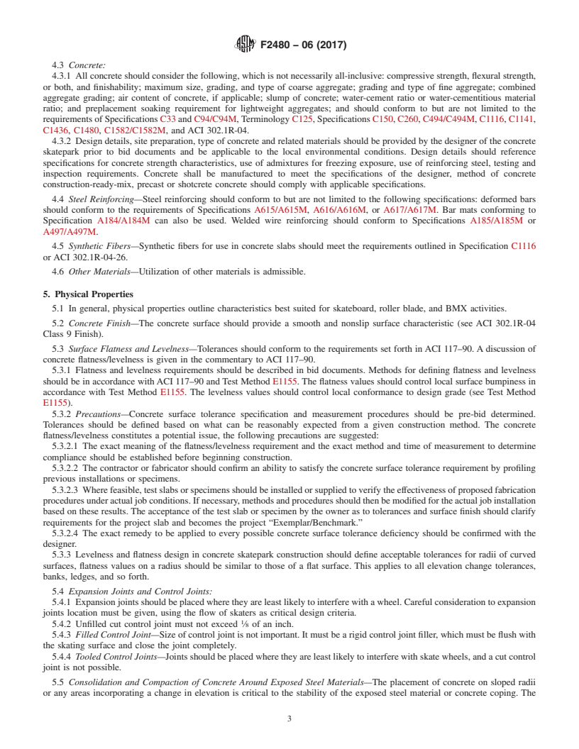 REDLINE ASTM F2480-06(2017) - Standard Guide for  In-ground Concrete Skatepark