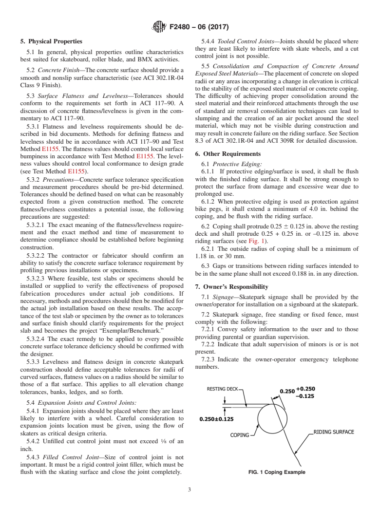 ASTM F2480-06(2017) - Standard Guide for  In-ground Concrete Skatepark