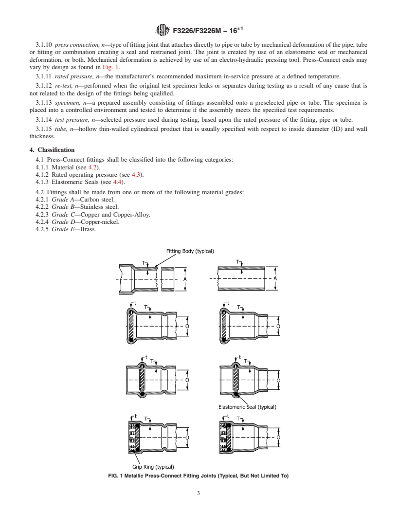 REDLINE ASTM F3226/F3226M-16e1 - Standard Specification for Metallic Press-Connect Fittings for Piping and Tubing Systems