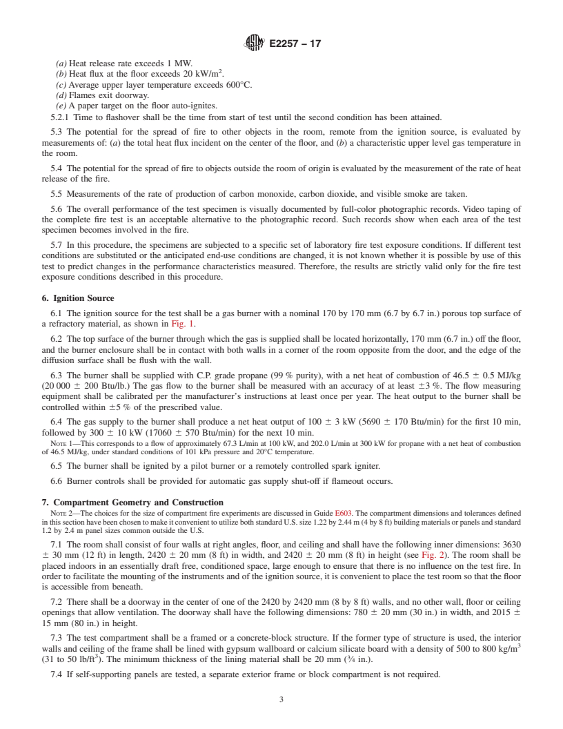 REDLINE ASTM E2257-17 - Standard Test Method for  Room Fire Test of Wall and Ceiling Materials and Assemblies