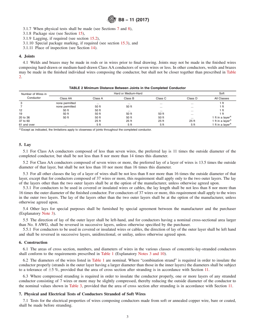 REDLINE ASTM B8-11(2017) - Standard Specification for Concentric-Lay-Stranded Copper Conductors, Hard, Medium-Hard,   or Soft