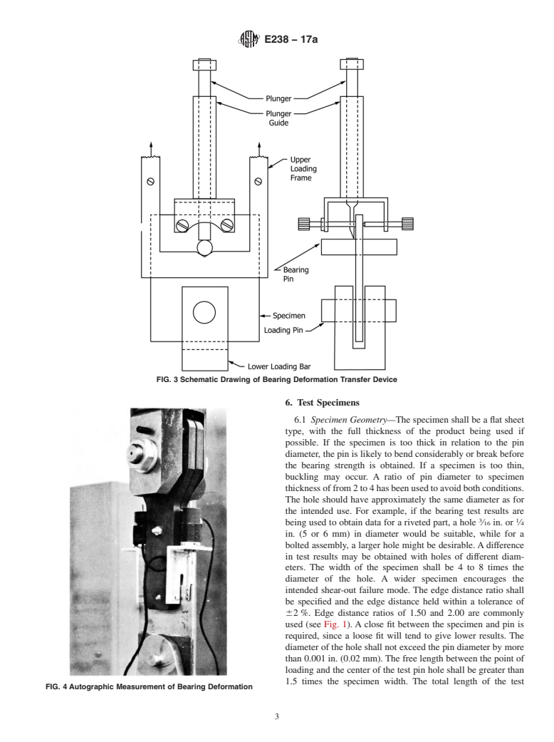 ASTM E238-17a - Standard Test Method for Pin-Type Bearing Test of Metallic Materials