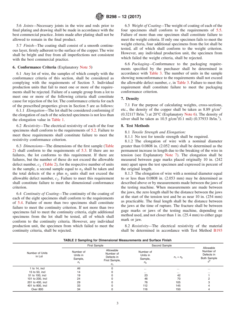 ASTM B298-12(2017) - Standard Specification for Silver-Coated Soft or Annealed Copper Wire