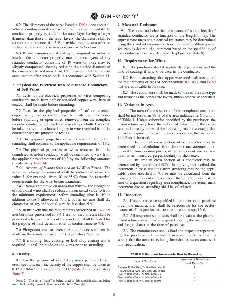 ASTM B784-01(2017)e1 - Standard Specification for  Modified Concentric-Lay-Stranded Copper Conductors for Use  in Insulated Electrical Cables