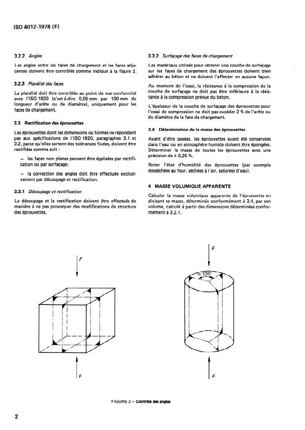 ISO 4012:1978 ISO 4012:1978 - Béton -- Détermination de la résistance a la compression des éprouvettes - Page 4 preview