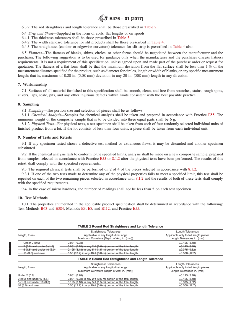 REDLINE ASTM B476-01(2017) - Standard Specification for General Requirements for Wrought Precious Metal Electrical  Contact  Materials