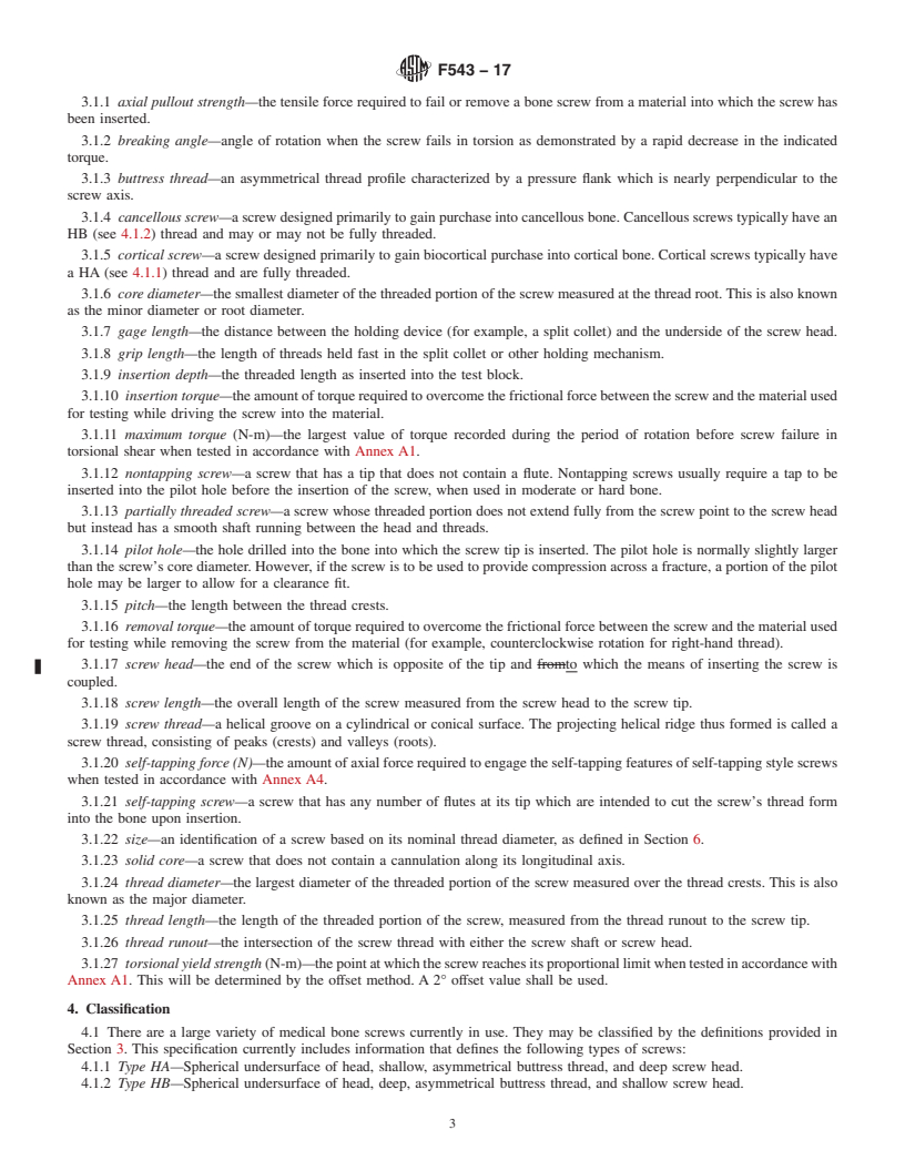 REDLINE ASTM F543-17 - Standard Specification and Test Methods for  Metallic Medical Bone Screws