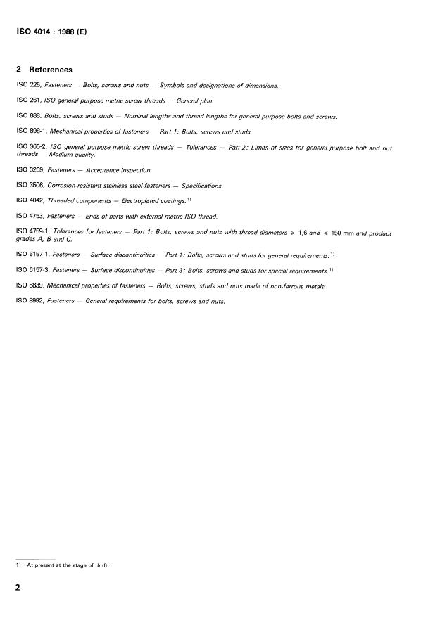 ISO 4014:1988 ISO 4014:1988 - Hexagon head bolts -- Product grades A and B - Page 4 preview