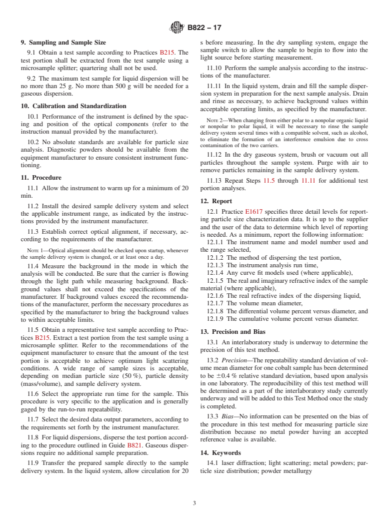 ASTM B822-17 - Standard Test Method For Particle Size Distribution Of ...