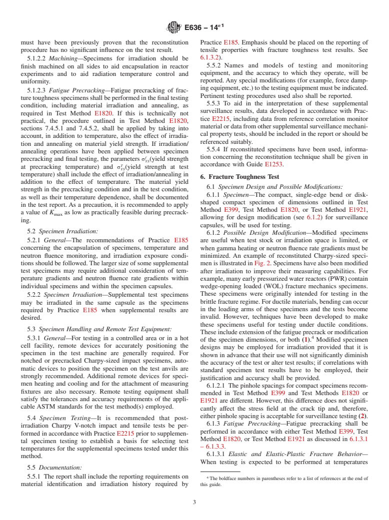 ASTM E636-14e1 - Standard Guide for  Conducting Supplemental Surveillance Tests for Nuclear Power Reactor Vessels