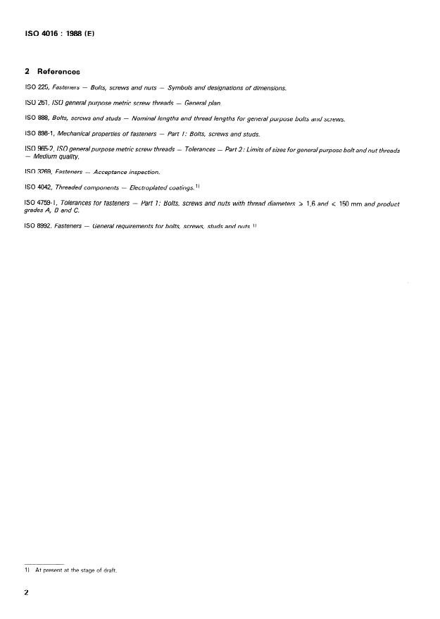 ISO 4016:1988 ISO 4016:1988 - Hexagon head bolts -- Product grade C - Page 4 preview