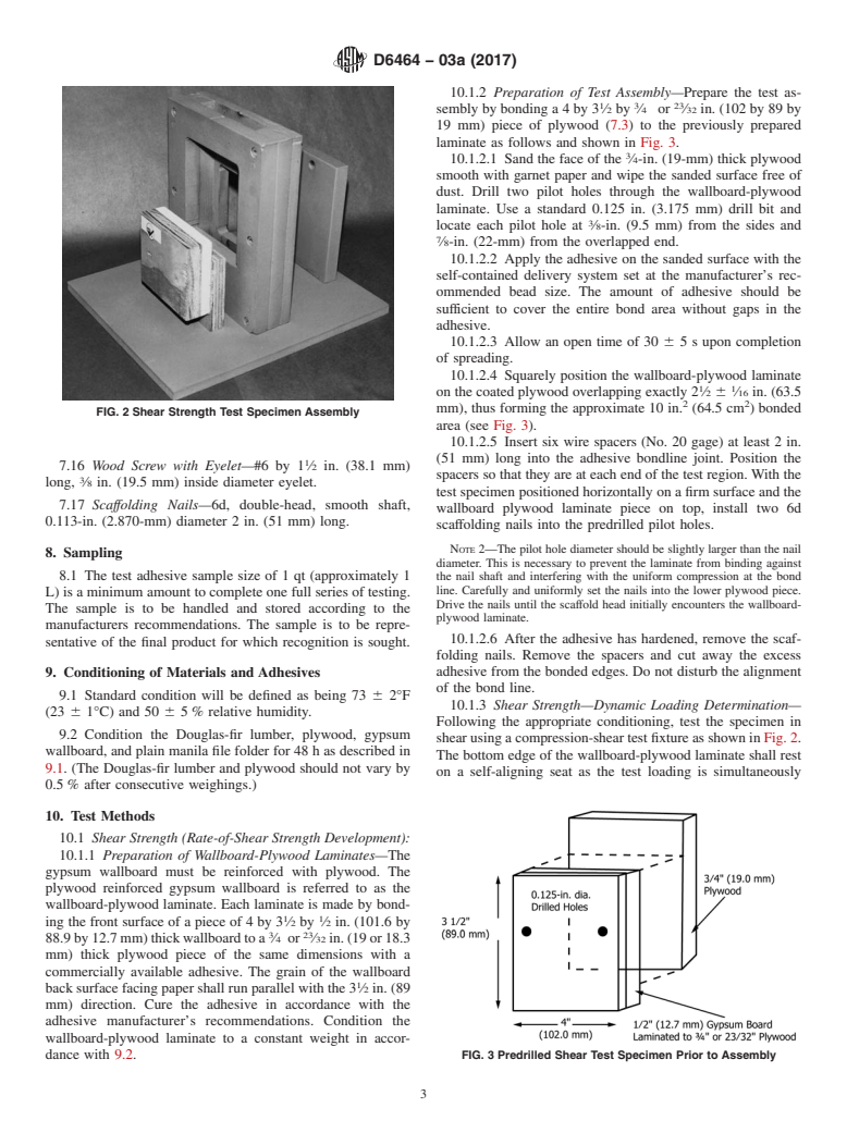 ASTM D6464-03a(2017) - Standard Specification for Expandable Foam Adhesives for Fastening Gypsum Wallboard to  Wood Framing