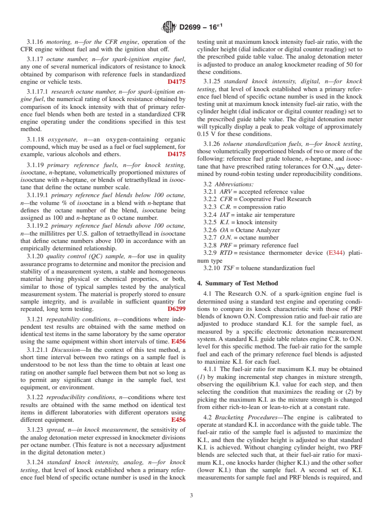 ASTM D2699-16e1 - Standard Test Method for Research Octane Number of Spark-Ignition Engine Fuel