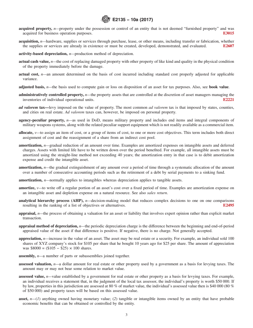 REDLINE ASTM E2135-10a(2017) - Standard Terminology for Property and Asset Management