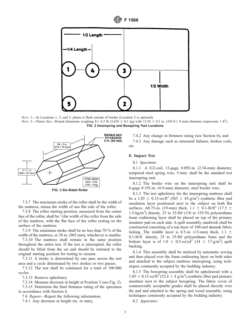 ASTM F1566-99 - Standard Test Methods for Evaluation of Innersprings and Boxsprings