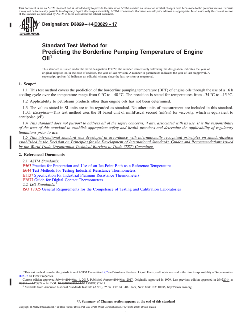 REDLINE ASTM D3829-17 - Standard Test Method for Predicting the Borderline Pumping Temperature of Engine Oil