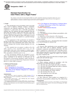 ASTM D8057-17 ASTM D8057-17 - Standard Specification for Inlet Filters with a Rigid Frame - Page 1 preview