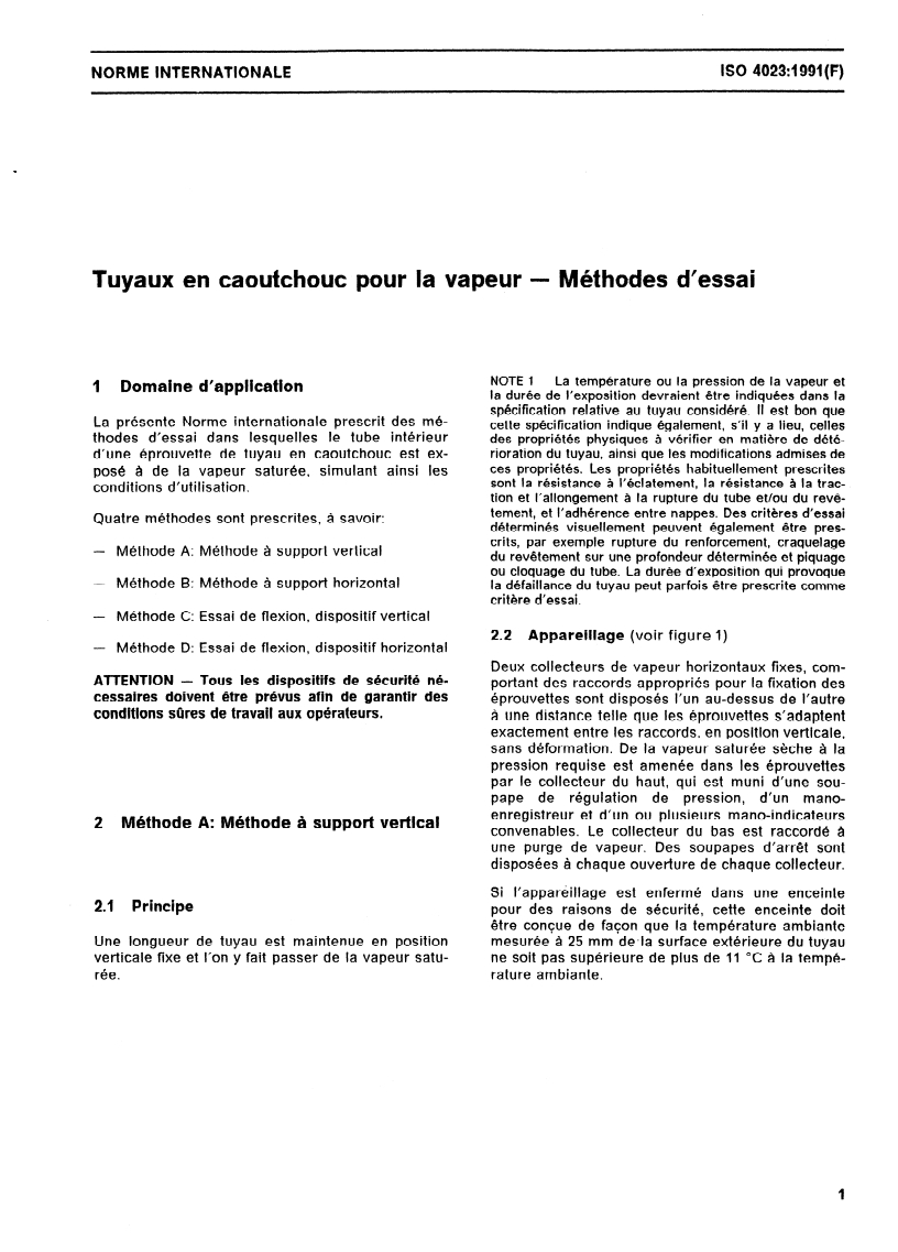 ISO 4023:1991 - Tuyaux en caoutchouc pour la vapeur — Méthodes d'essai
Released:10/3/1991