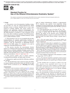 ASTM ISO/ASTM51538-17 ASTM ISO/ASTM51538-17 - Standard Practice for Use of the Ethanol-Chlorobenzene Dosimetry System - Page 1 preview