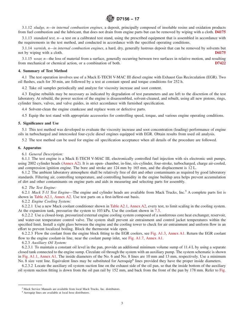 REDLINE ASTM D7156-17 - Standard Test Method for  Evaluation of Diesel Engine Oils in the T-11 Exhaust Gas Recirculation  Diesel Engine