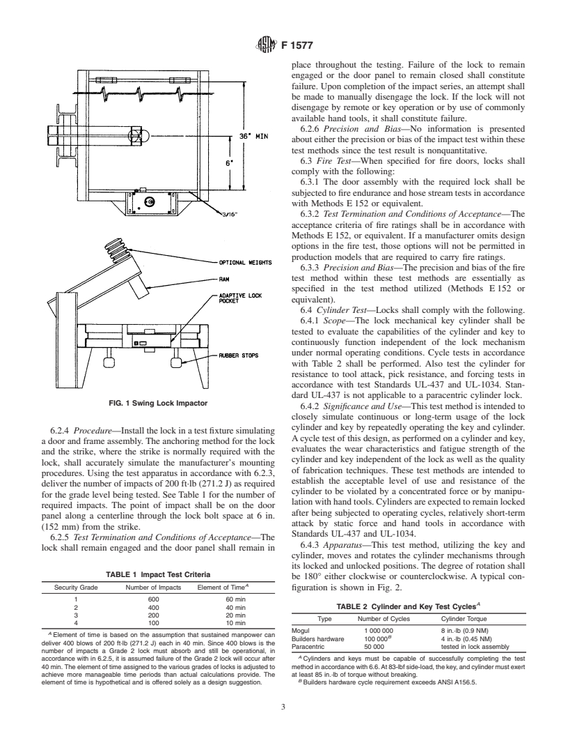 ASTM F1577-01 - Standard Test Methods for Detention Locks for Swinging Doors