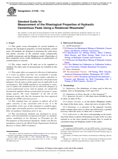 ASTM C1749-17a ASTM C1749-17a - Standard Guide for Measurement of the Rheological Properties of Hydraulic Cementious Paste Using a Rotational Rheometer - Page 1 preview