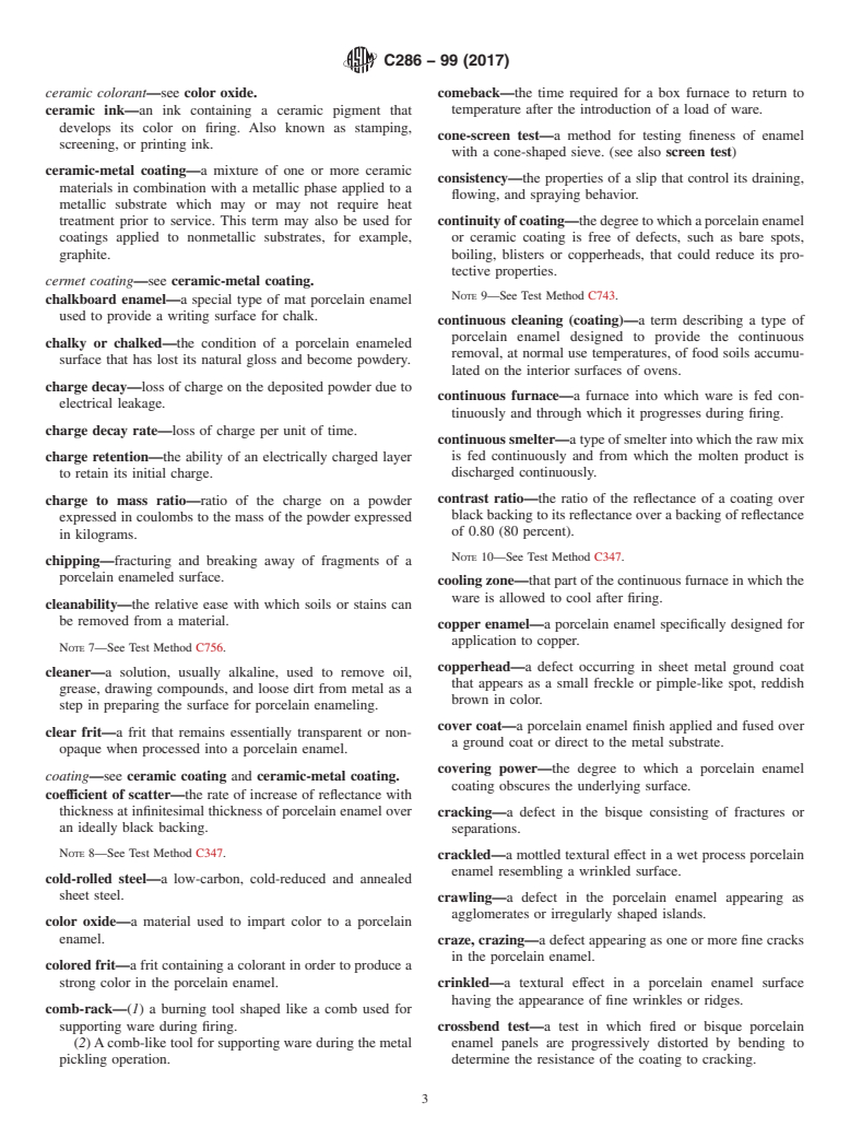 ASTM C286-99(2017) - Standard Terminology Relating to  Porcelain Enamel and Ceramic-Metal Systems