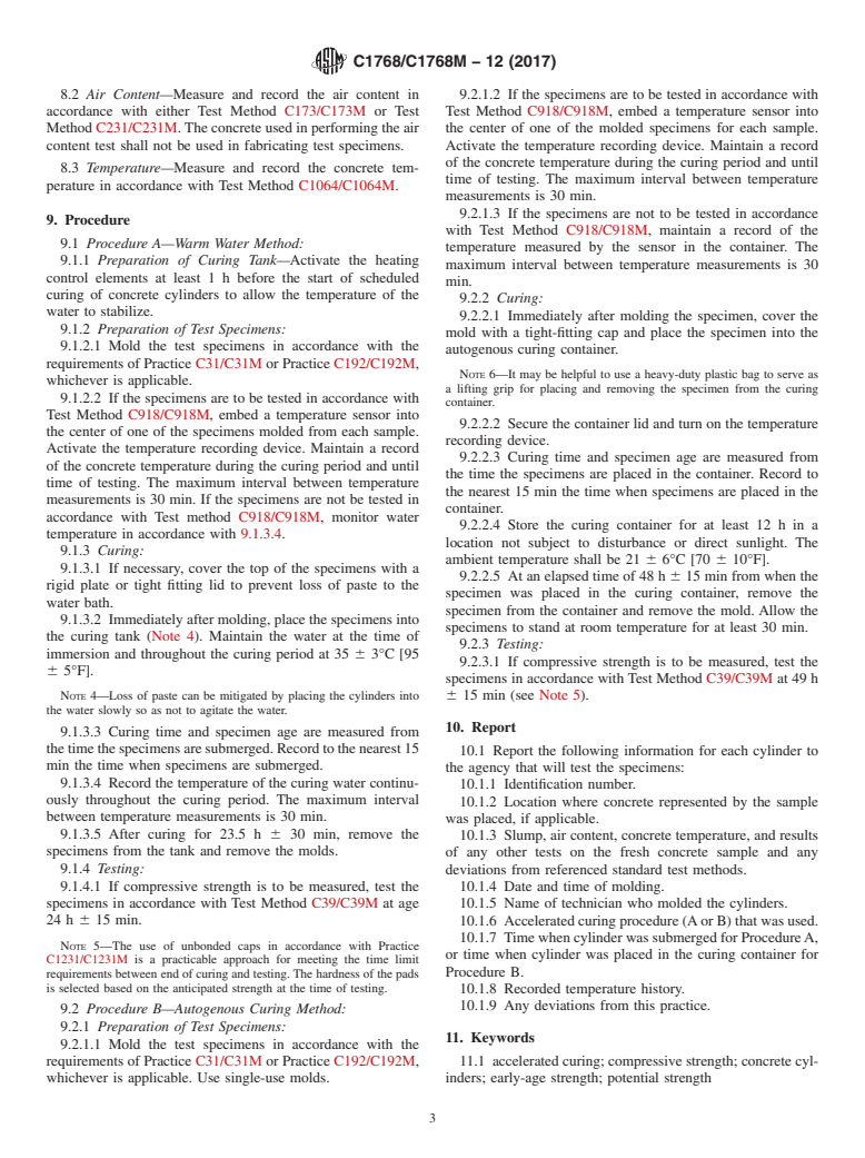 ASTM C1768/C1768M-12(2017) - Standard Practice for Accelerated Curing of Concrete Cylinders