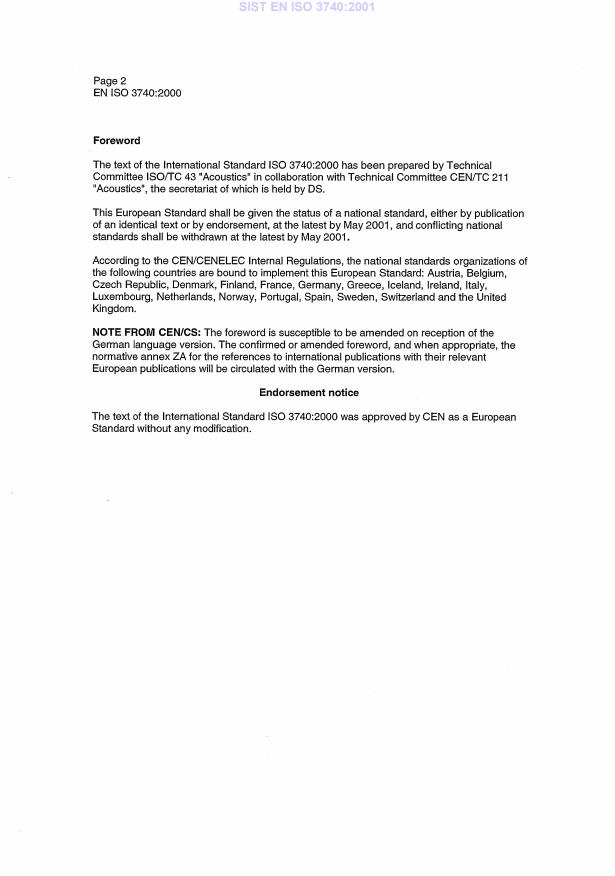 EN ISO 3740:2000 EN ISO 3740:2001 - Page 4 preview