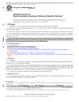 ASTM E103-17 REDLINE ASTM E103-17 - Standard Practice for Rapid Indentation Hardness Testing of Metallic Materials - Page 1 preview