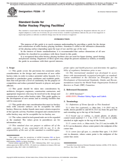ASTM F2336-17 ASTM F2336-17 - Standard Guide for Roller Hockey Playing Facilities - Page 1 preview