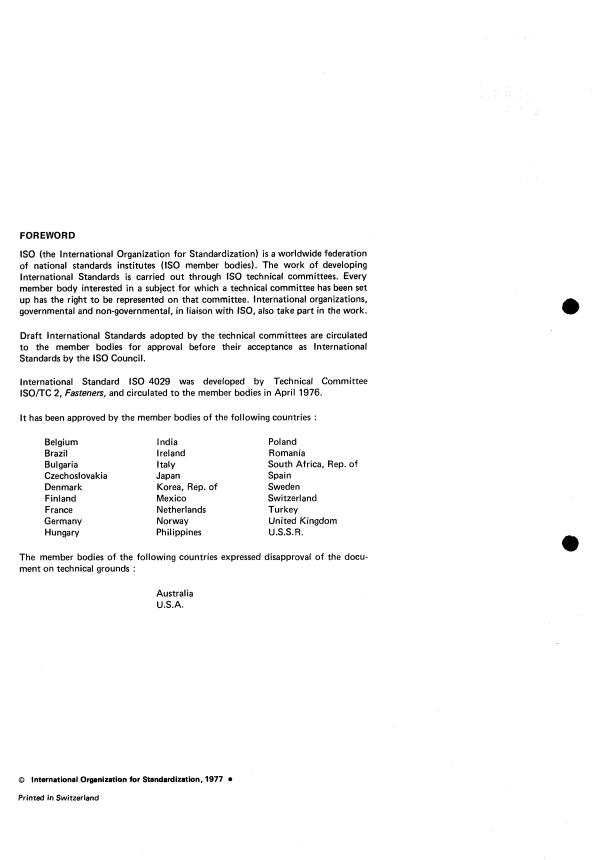 ISO 4029:1977 ISO 4029:1977 - Hexagon socket set screws with cup point - Page 2 preview