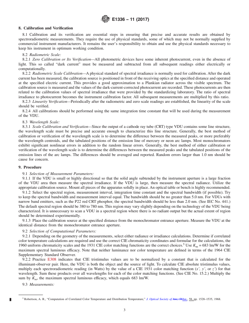 REDLINE ASTM E1336-11(2017) - Standard Test Method for Obtaining Colorimetric Data From a Visual Display Unit by Spectroradiometry