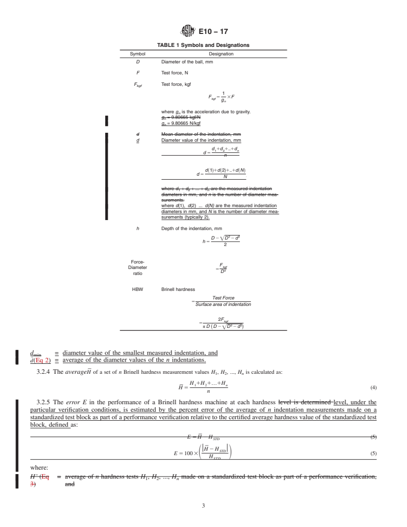 REDLINE ASTM E10-17 - Standard Test Method for  Brinell Hardness of Metallic Materials