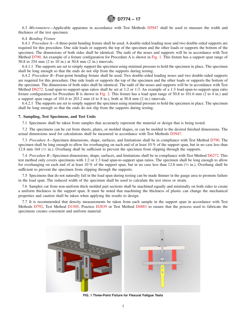 REDLINE ASTM D7774-17 - Standard Test Method for  Flexural Fatigue Properties of Plastics