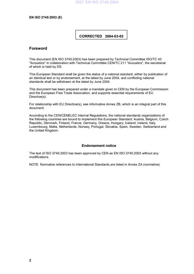 EN ISO 3745:2003 EN ISO 3745:2004 - Page 4 preview