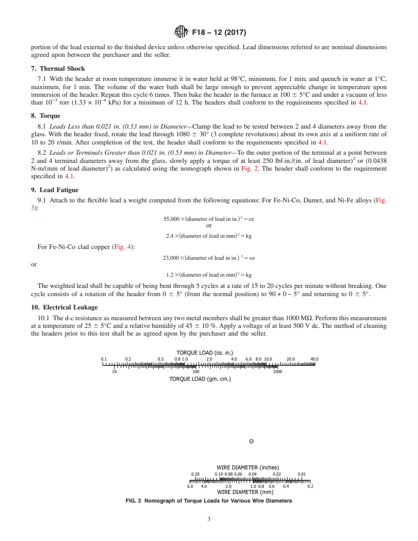 REDLINE ASTM F18-12(2017) - Standard Specification and Test Method for  Evaluation of Glass-to-Metal Headers Used in Electron Devices