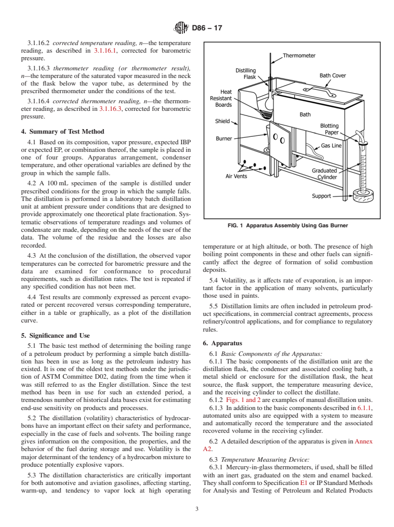 ASTM D86-17 - Standard Test Method for Distillation of Petroleum Products and Liquid Fuels at Atmospheric  Pressure