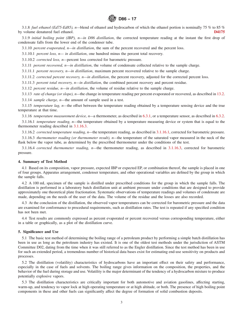 REDLINE ASTM D86-17 - Standard Test Method for Distillation of Petroleum Products and Liquid Fuels at Atmospheric  Pressure