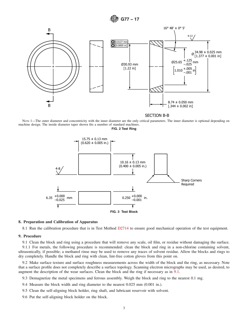 REDLINE ASTM G77-17 - Standard Test Method for  Ranking Resistance of Materials to Sliding Wear Using Block-on-Ring  Wear Test