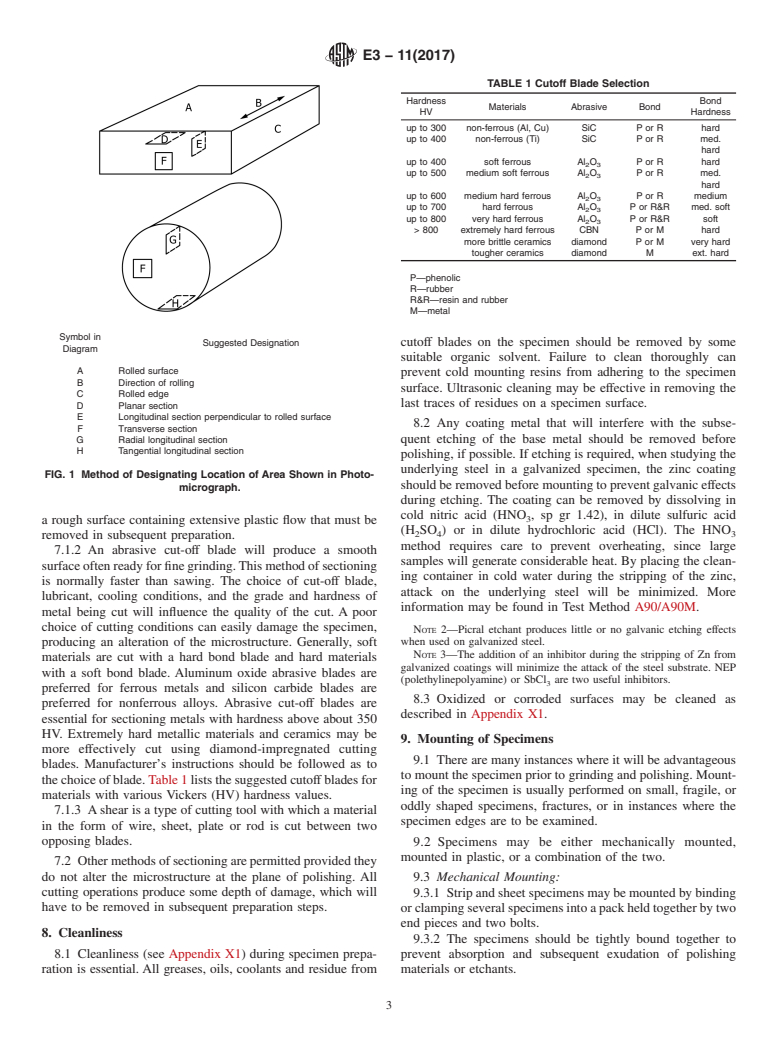 ASTM E3-11(2017) - Standard Guide for Preparation of Metallographic Specimens