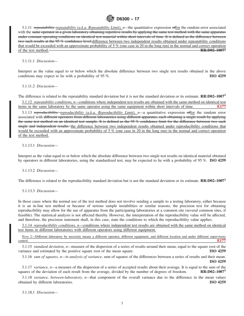 REDLINE ASTM D6300-17 - Standard Practice for  Determination of Precision and Bias Data for Use in Test Methods   for Petroleum Products and Lubricants