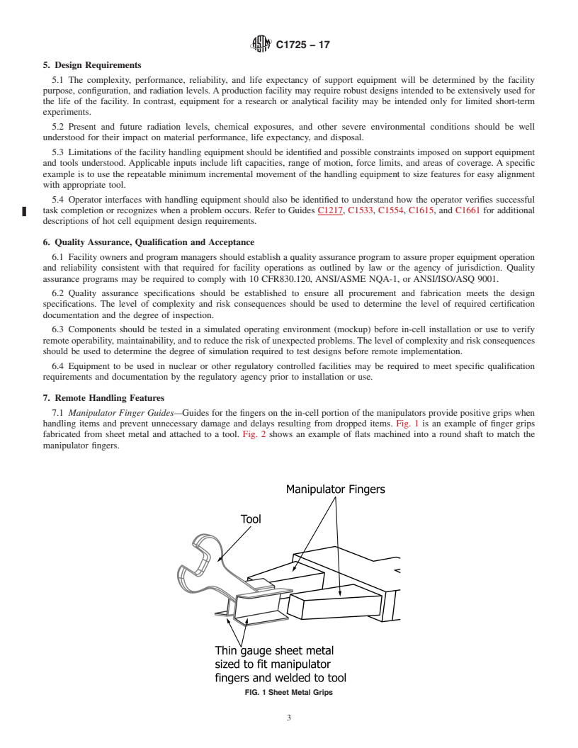 REDLINE ASTM C1725-17 - Standard Guide for  Hot Cell Specialized Support Equipment and Tools