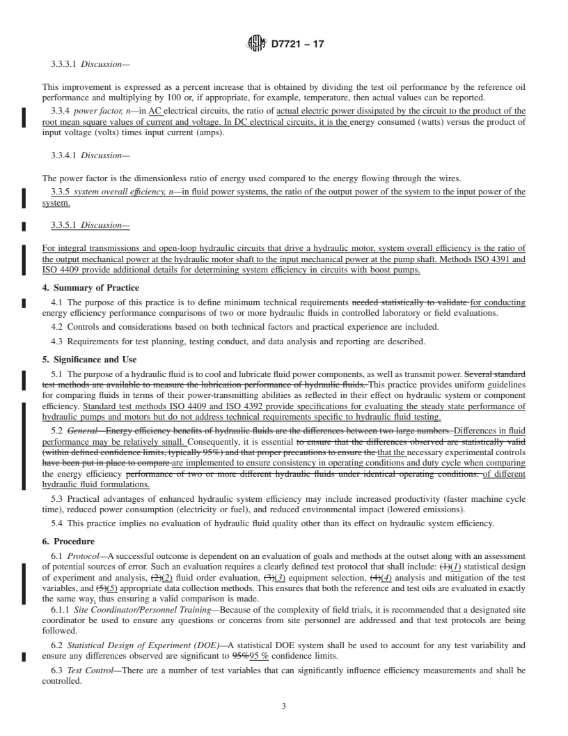 REDLINE ASTM D7721-17 - Standard Practice for  Determining the Effect of Fluid Selection on Hydraulic System  or Component Efficiency