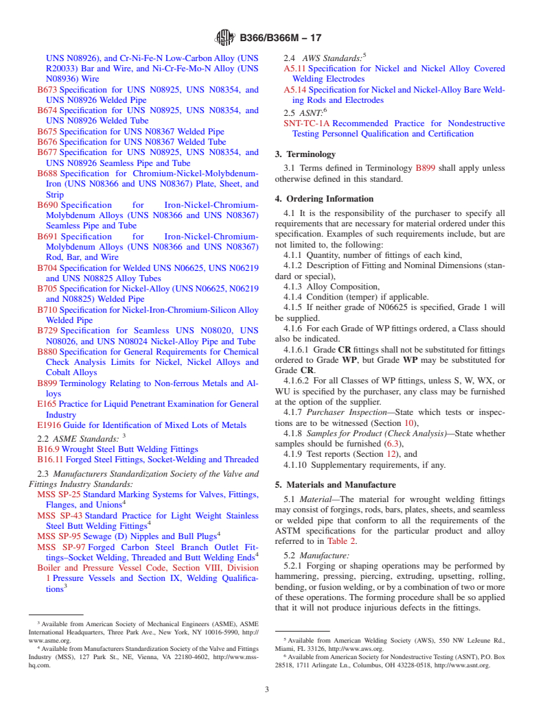 ASTM B366/B366M-17 - Standard Specification for Factory-Made Wrought Nickel and Nickel Alloy Fittings