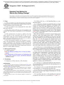 ASTM D5007-99(2017) ASTM D5007-99(2017) - Standard Test Method for Wet-to-Dry Hiding Change - Page 1 preview