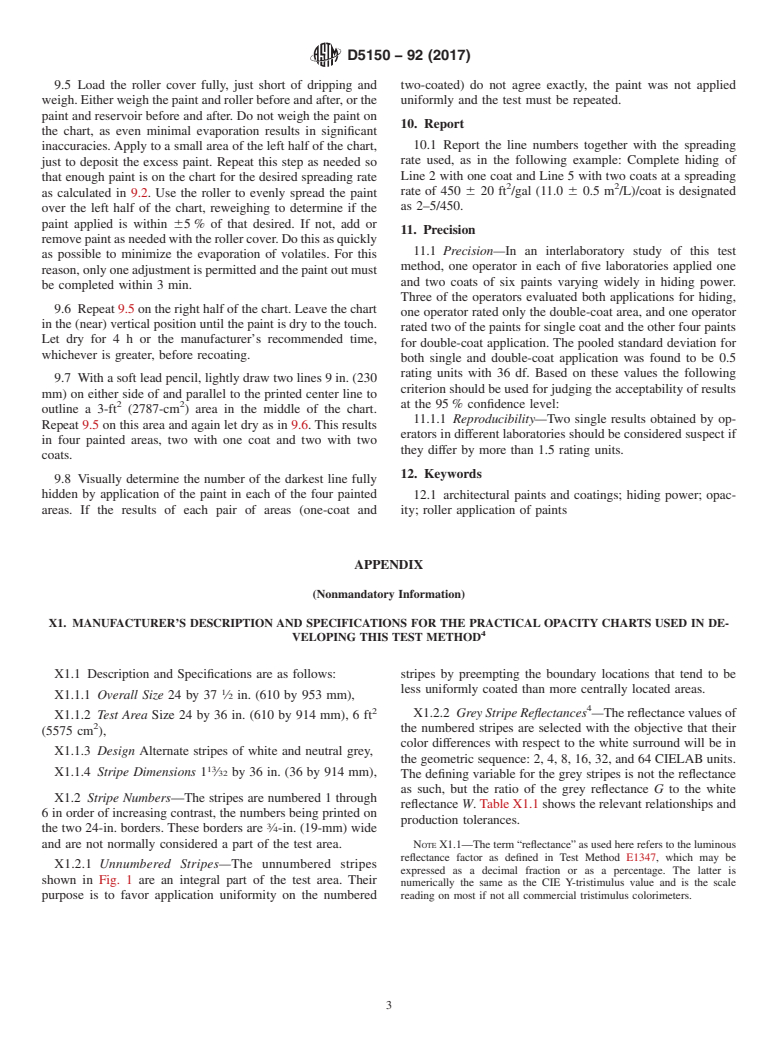 ASTM D5150-92(2017) - Standard Test Method for Hiding Power of Architectural Paints Applied by Roller